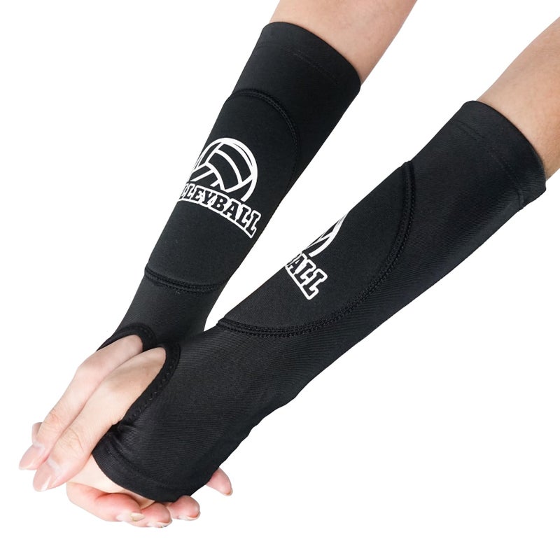 Luwint Kid Volleyball Arm Sleeves - Long Passing Forearm Sleeves for Teen Youth with Protection Pad and Thumbhole, 1 Pair (S) - Image 1